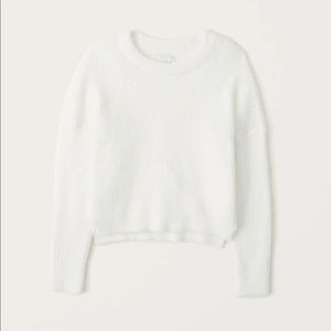 Abercrombie white eyelash crew sweater